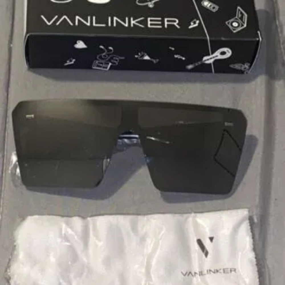 NWT Vanlinker Oversized Flat Top Square Sunglasses Retro Unisex Outdoor Shades
